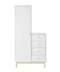 Maisons Du Monde Armoires Enfant Armoire 1 Porte 4 Tiroirs Blanche