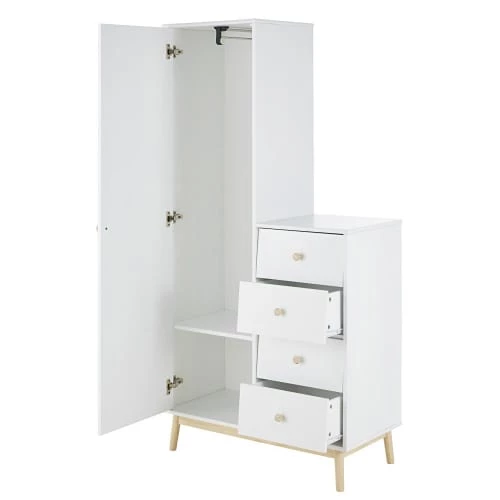 Maisons Du Monde Armoires Enfant Armoire 1 Porte 4 Tiroirs Blanche 4 Maisons Du Monde Armoires Enfant Armoire 1 Porte 4 Tiroirs Blanche – Image 2