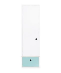 Wookids Armoires Enfant Armoire 1 Porte Façade Tiroir Bleu Ciel