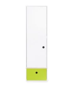 Wookids Armoires Enfant Armoire 1 Porte Façade Tiroir Citron Vert