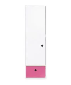 Wookids Armoires Enfant Armoire 1 Porte Façade Tiroir Fushia