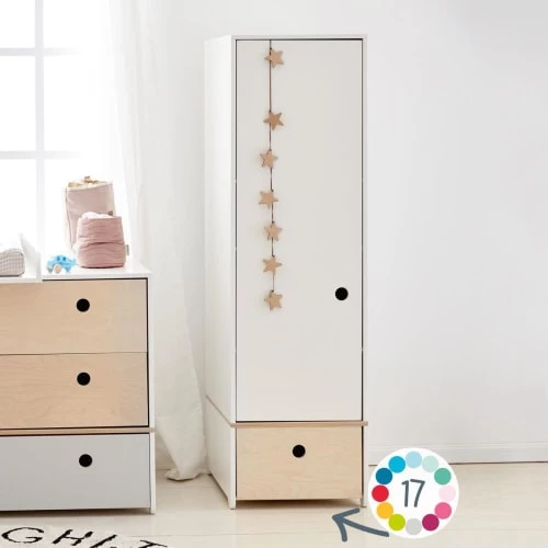 Wookids Armoires Enfant Armoire 1 Porte Façade Tiroir Fushia 6 Wookids Armoires Enfant Armoire 1 Porte Façade Tiroir Fushia – Image 4