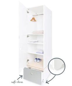 Wookids Armoires Enfant Armoire 1 Porte Façade Tiroir Gris Perle 10 Wookids Armoires Enfant Armoire 1 Porte Façade Tiroir Gris Perle -Armoires enfant Soldes armoire 1 porte facade tiroir gris perle 3