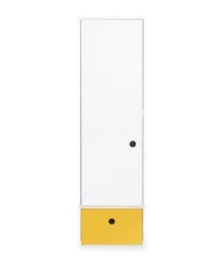 Wookids Armoires Enfant Armoire 1 Porte Façade Tiroir Jaune