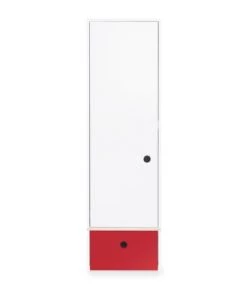 Wookids Armoires Enfant Armoire 1 Porte Façade Tiroir Rouge