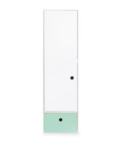 Wookids Armoires Enfant Armoire 1 Porte Façade Tiroir Vert Menthe
