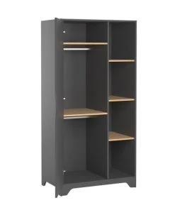 Vox Armoires Enfant Armoire 1 Porte Gris Naturel -Armoires enfant Soldes armoire 1 porte gris naturel 2
