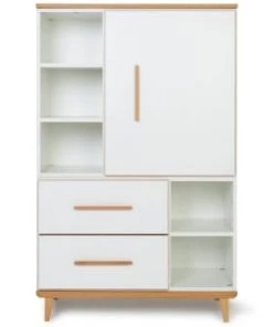 Wookids Armoires Enfant Armoire 147cm 1 Porte 2 Tiroirs Jaune Soleil -Armoires enfant Soldes armoire 147cm 1 porte 2 tiroirs blanc 1