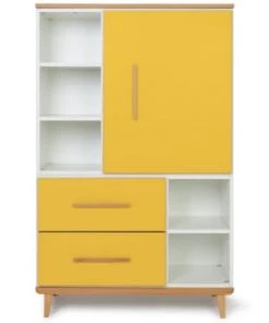 Wookids Armoires Enfant Armoire 147cm 1 Porte 2 Tiroirs Jaune Soleil -Armoires enfant Soldes armoire 147cm 1 porte 2 tiroirs jaune soleil 5