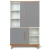 Wookids Armoires Enfant Armoire 147cm 2 Portes Gris Ardoise