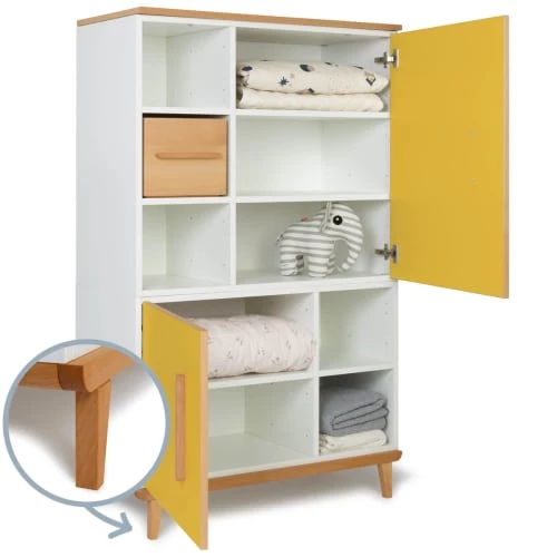 Wookids Armoires Enfant Armoire 147cm 2 Portes Jaune Soleil 5 Wookids Armoires Enfant Armoire 147cm 2 Portes Jaune Soleil – Image 3