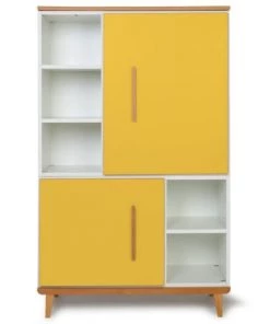 Wookids Armoires Enfant Armoire 147cm 2 Portes Jaune Soleil