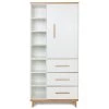 Wookids Armoires Enfant Armoire 198cm 1 Porte 3 Tiroirs Blanc