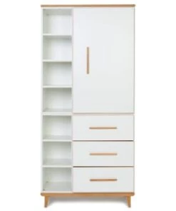 Wookids Armoires Enfant Armoire 198cm 1 Porte 3 Tiroirs Bleu Ciel -Armoires enfant Soldes armoire 198cm 1 porte 3 tiroirs blanc 5