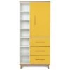 Wookids Armoires Enfant Armoire 198cm 1 Porte 3 Tiroirs Jaune Soleil -Armoires enfant Soldes armoire 198cm 1 porte 3 tiroirs jaune soleil