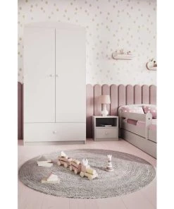Kocot Kids Armoires Enfant Armoire 2 Portes 1 Tiroir Blanc -Armoires enfant Soldes armoire 2 portes 1 tiroir blanc 10
