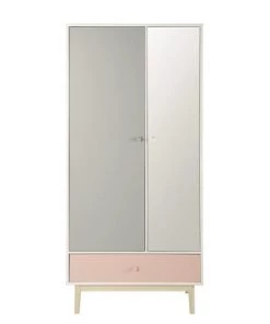 Maisons Du Monde Armoires Armoire 2 Portes 1 Tiroir Blanc Avec Miroir