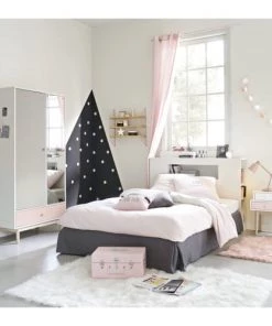 Maisons Du Monde Armoires Armoire 2 Portes 1 Tiroir Blanc Avec Miroir -Armoires enfant Soldes armoire 2 portes 1 tiroir blanc avec miroir 1000 11 33 150257 5