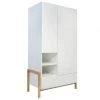 Nateo Concept Armoires Enfant Armoire 2 Portes 1 Tiroir Blanc Et Chêne -Armoires enfant Soldes armoire 2 portes 1 tiroir blanc et chene