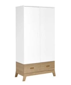 Nateo Concept Armoires Enfant Armoire 2 Portes 1 Tiroir Blanc Et Chêne