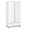 Nateo Concept Armoires Enfant Armoire 2 Portes 1 Tiroir Blanc Et Chêne Clair -Armoires enfant Soldes armoire 2 portes 1 tiroir blanc et chene clair