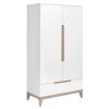 Nateo Concept Armoires Enfant Armoire 2 Portes 1 Tiroir Blanc Et Hêtre -Armoires enfant Soldes armoire 2 portes 1 tiroir blanc et hetre