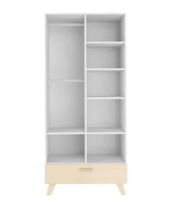 Bellamy Armoires Enfant Armoire 2 Portes 1 Tiroir Blanc Naturel -Armoires enfant Soldes armoire 2 portes 1 tiroir blanc naturel 2