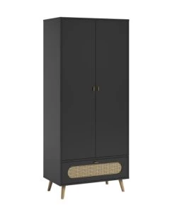 Vox Armoires Enfant Armoire 2 Portes 1 Tiroir Noir