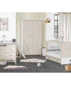 Sauthon Armoires Enfant Armoire 2 Portes 188x56x103cm Beige -Armoires enfant Soldes armoire 2 portes 188x56x103cm beige 3