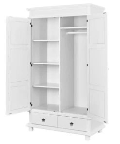 Altobuy Armoires Enfant Armoire 2 Portes 2 Tiroirs Bois Massif Vernis Blanc -Armoires enfant Soldes armoire 2 portes 2 tiroirs bois massif vernis blanc 2