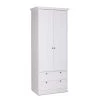 Terre De Nuit Armoires Enfant Armoire 2 Portes 2 Tiroirs En Bois Blanc 200cm -Armoires enfant Soldes armoire 2 portes 2 tiroirs en bois blanc 200cm