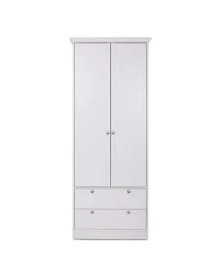 Terre De Nuit Armoires Enfant Armoire 2 Portes 2 Tiroirs En Bois Blanc 200cm -Armoires enfant Soldes armoire 2 portes 2 tiroirs en bois blanc 200cm 3