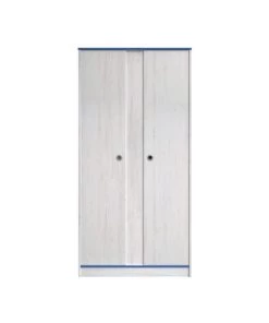 Calicosy Armoires Enfant Armoire 2 Portes Avec Penderies Et Lingère L90 Cm - Décor Bois Blanc -Armoires enfant Soldes armoire 2 portes avec penderies et lingere l90 cm decor bois blanc 2