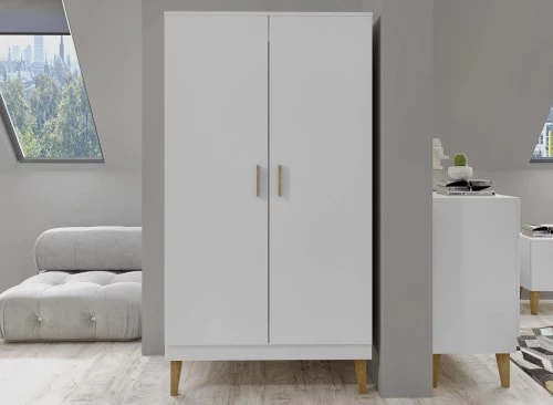 Nateo Concept Armoires Enfant Armoire 2 Portes Blanc Et Chêne 5 Nateo Concept Armoires Enfant Armoire 2 Portes Blanc Et Chêne – Image 3
