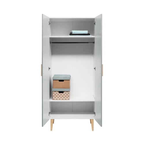 Bopita Armoires Enfant Armoire 2 Portes Blanc Gris 6 Bopita Armoires Enfant Armoire 2 Portes Blanc Gris – Image 4