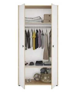 Diagone Armoires Enfant Armoire 2 Portes Blanc Naturel -Armoires enfant Soldes armoire 2 portes blanc naturel 2