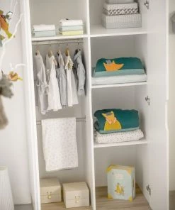 Galipette Armoires Enfant Armoire 2 Portes Blanc Naturel -Armoires enfant Soldes armoire 2 portes blanc naturel 9