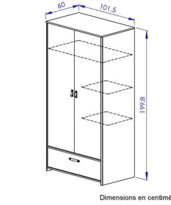 Gami Armoires Enfant Armoire 2 Portes Effet Bois Marron Avec 1 Tiroir Chêne Noir 11 Gami Armoires Enfant Armoire 2 Portes Effet Bois Marron Avec 1 Tiroir Chêne Noir -Armoires enfant Soldes armoire 2 portes effet bois marron avec 1 tiroir chene noir 4