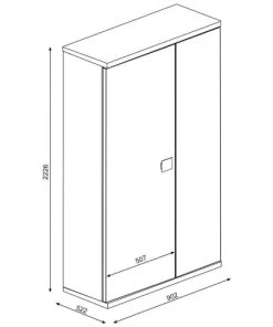 Terre De Nuit Armoires Enfant Armoire 2 Portes En Bois Gris Clair Et Jaune 223cm 9 Terre De Nuit Armoires Enfant Armoire 2 Portes En Bois Gris Clair Et Jaune 223cm -Armoires enfant Soldes armoire 2 portes en bois gris clair et jaune 223cm 3
