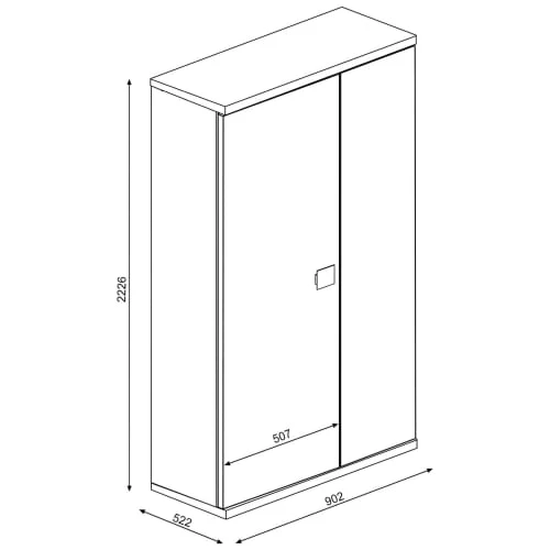 Terre De Nuit Armoires Enfant Armoire 2 Portes En Bois Gris Clair Et Jaune 223cm 6 Terre De Nuit Armoires Enfant Armoire 2 Portes En Bois Gris Clair Et Jaune 223cm – Image 4