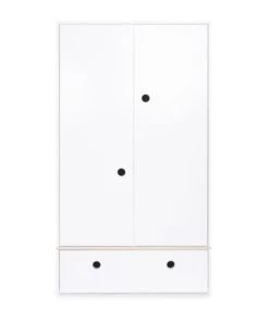 Wookids Armoires Enfant Armoire 2 Portes Façade Tiroir Blanc