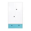 Wookids Armoires Enfant Armoire 2 Portes Façade Tiroir Bleu Paradis