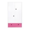 Wookids Armoires Enfant Armoire 2 Portes Façade Tiroir Fushia -Armoires enfant Soldes armoire 2 portes facade tiroir fushia