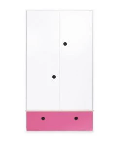 Wookids Armoires Enfant Armoire 2 Portes Façade Tiroir Fushia