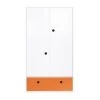 Wookids Armoires Enfant Armoire 2 Portes Façade Tiroir Orange