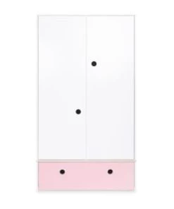 Wookids Armoires Enfant Armoire 2 Portes Façade Tiroir Rouge -Armoires enfant Soldes armoire 2 portes facade tiroir rose pastel 16