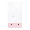 Wookids Armoires Enfant Armoire 2 Portes Façade Tiroir Rose Pastel -Armoires enfant Soldes armoire 2 portes facade tiroir rose pastel 3