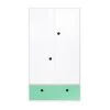 Wookids Armoires Enfant Armoire 2 Portes Façade Tiroir Vert Ocean