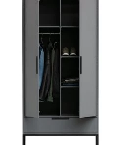 Woood Armoires Enfant Armoire 2 Portes Gris -Armoires enfant Soldes armoire 2 portes gris 6