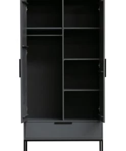 Woood Armoires Enfant Armoire 2 Portes Gris -Armoires enfant Soldes armoire 2 portes gris 8